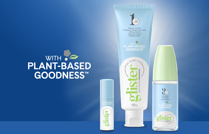 Glister con Sello Plant-Based Goodness 